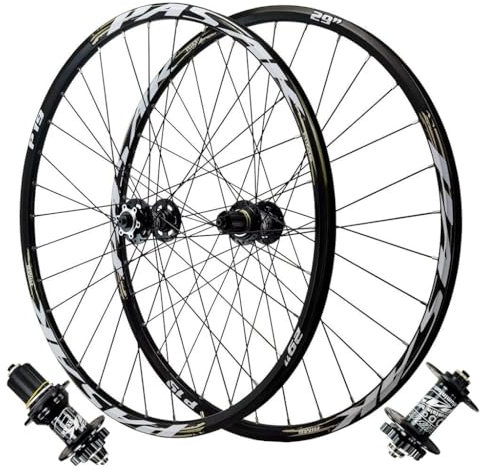 LPYDWZ 24 Zoll MTB Fahrrad Laufradsatz 26 27,5 29 Zoll, Doppelwandige Fahrradfelge Vorder Und Hinterrad 32 Speichen 4 Naben mit Abgedichtetem Lager for 7-12 Gänge 2210G(Black,24 ER)