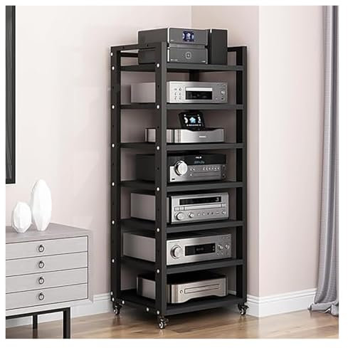 Equipo Hifi Soporte Soporte For Reproductor De CD, Soporte For Equipo De Música Doméstico Con Ruedas, Soporte For Tocadiscos Con Marco De Metal Resistente, Soporte De Audio For Consolas De Juegos Y Am