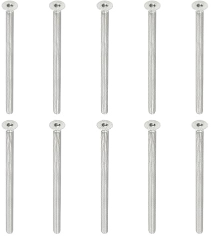 PATIKIL M6x100mm Flachkopf Senkschrauben mit Innensechskant Set, 10 Stück 6,8 Stärke 304 Edelstahl 18-8 Senkkopfschrauben mit Vollgewinde, Metrisch Flachkopfschrauben für Industrie Büro