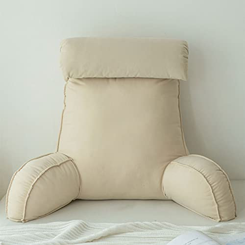 Lesekissen für Bett, Rückenstütze mit Nacken- und Armstütze, ideal zum Lesen, Spielen oder Sitzen, Bettstuhlkissen mit Armen und Kopfstütze, 75 x 40 x 58 cm