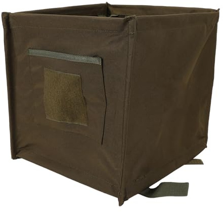 Keenso Poubelle d'extérieur pliable, boîte de rangement pour camping, sac de jardin pliable, sac d'arboriste (vert kaki)