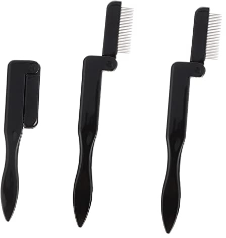 HAPINARY Pettinino Per Sopracciglia Curvo Pieghevole Pettine Per Ciglia E Trucco Strumento Per Trucco Ago in Acciaio E Materiale Plastico
