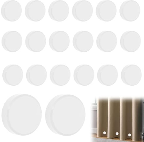 Xerteam 20 Pcs Curtain Weights for Hems, Tablecloth Weights Shower Curtain Magnets Heavy, Waterproof Weighted No Sew for Keep Drapery Refrigerator Note Flag in Place