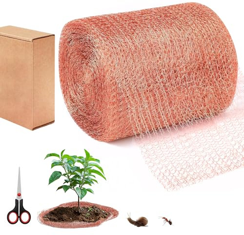 Ruban de cuivre Contre Les escargots, Fil de cuivre Contre Les escargots, Maille de cuivre adaptée pour prévenir Les Souris de Jardin, Les limaces, Les Oiseaux, Maille de cuivre découpable (10M)