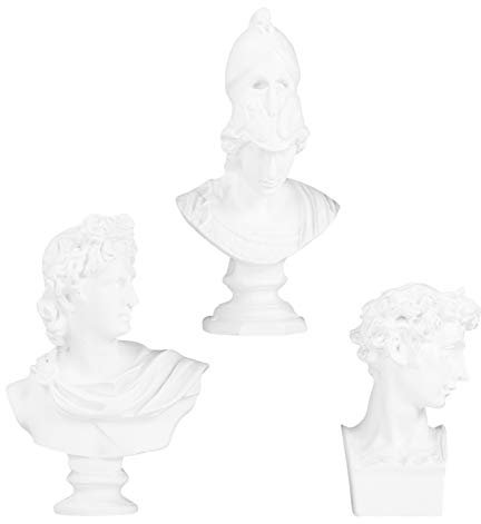 Holibanna 3 Stück Harz Statuen Griechische Mythologie Büsten Figur Dekoration Für Wohn Und Arbeitszimmer Langlebiges Material