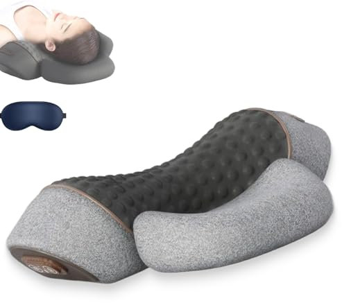 Fisiorest 3-In-1 Neck Massager Pillow, 2025 New Artuvate Neck Massagers, with Traction and Heat for Stretcher Massager (Light Gray)