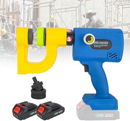 VNATWGOO Punzonatrice Idraulica Elettrica A Batteria da 50 KN, con 2 Batterie,Φ32mm