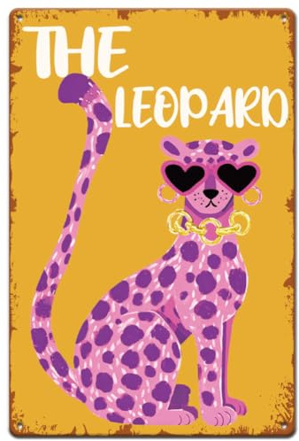 SUPERDANT Blechschilder Mit Dem Pink Panther Tieralphabet Blechschild Eisen Retro Metallschild Wanddekoration Rechteckige Metallschilder Für Mädchenzimmer Schlafzimmer Wohnzimmer Zuhause Café Bar