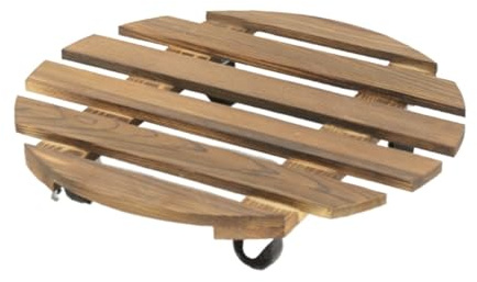 BOGAZY Rollbrett Pflanzen Pflanzenwagen Mit Rädern, Rund, Aus Holz, Feststellbare Rollen, Geeignet for Blumentöpfe Auf Der Terrasse Pflanzenroller(40x40cm)