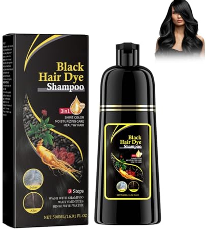 Wonsters 100ML Shampoo colorante nero per capelli grigi, shampoo colorante naturale 3 in 1 nero