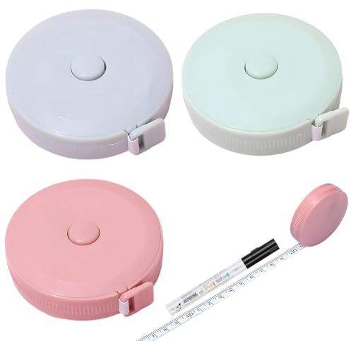 3 Stück Maßband Körper, Massband Körper 150cm (59 Zoll), Ideal für Brust, Taille, Flexibles Maßband Zum Messen von Länge