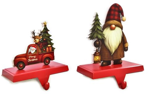 2 Stück Weihnachtsstrumpf Halter, Kaminhaken für Weihnachtsstrümpfe und Girlanden, 12.5x7x11cm Rutschfeste Weihnachtsstrumpf Aufhänger für Weihnachtsferien, Heimdekoration, Weihnachtskamin Dekoration