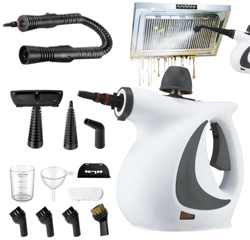 Patifirst Limpiador A Vapor - Limpiador De Vapor Portátil Para Casa,Con Accesorios Mopa Eléctrica Eliminador De Manchas | Para Tapicería Suelo Alfombra Ropa Zona Mascotas