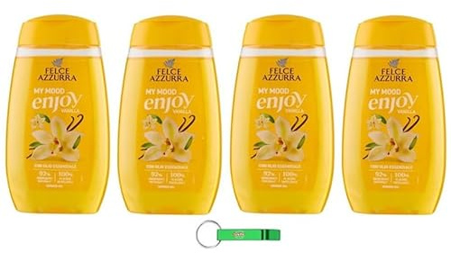 Felce Azzurra Gel Doccia My Mood Enjoy Vaniglia/Gel Doccia Idratante Vaniglia per Pelle Morbida 250ml + Portachiavi Beni Culinari