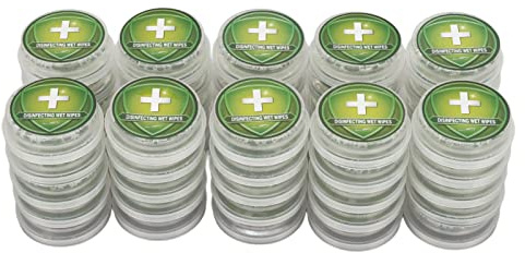 Bluebone – lingettes nettoyantes pour Les Mains, Type Presse, emballées Individuellement, jetables, sèches et humides, pour Les Voyages, 50 pièces