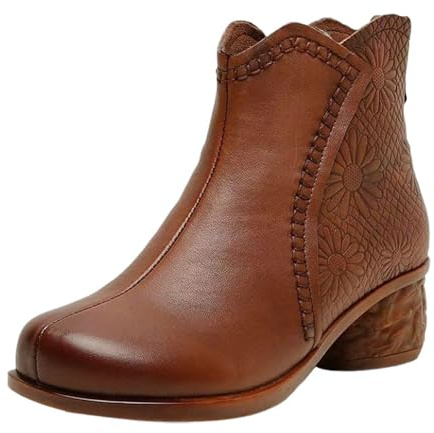 Cocila Botas Cálidas Y Acolchadas Para Mujer, Otoño E Invierno De Tacón Mujer Nieve Altas Piel Botines Negro Tacon Alto Planos Casual Camperas Zapatillas Bota Botin Cuña Caña Estrecha Agua 39