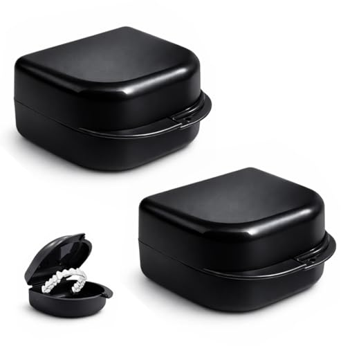 ZZHBOO 2 Unidades, Caja para Dientes, Portadentaduras y Limpiador, para Retenedores Dentales, Dentaduras Postizas y Cajas de Almacenamiento