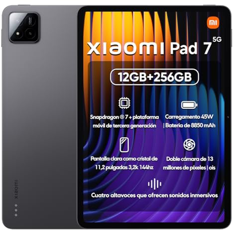 XIAOMI Tablet Pad 7, 12 GB RAM 256 GB ROM, schermo 11,2 FHD+ 144Hz, Snapdragon® 7+ Gen 3, batteria 8850 mAh, WiFi, versione globale (grigio spaziale)