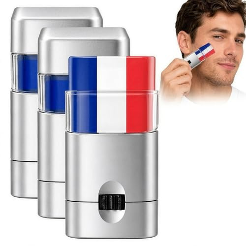 3 Stück Face Paint Schminkstifte,Frankreich Schminkfarben Blau, Weiß, Rot,3 Farben bodypainting farben,regenbogen schminkstift,für Fasching, Halloween,Sportveranstaltungen, Party