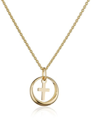 Xaana Taufkette Taufring mit Zirkonia und einem kleinen Kreuz-Einhänger 333er Gelbgold AMZ0469