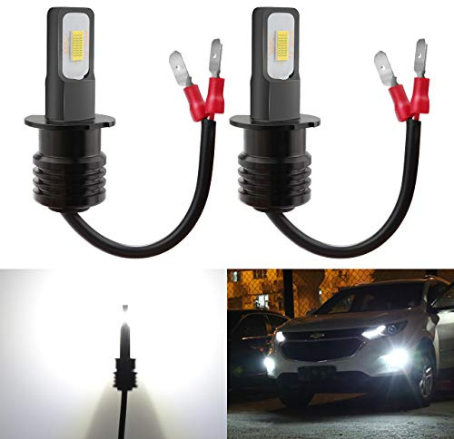 KATUR H3 LED-dimljuslampor extremt ljusa 2 400 lumen max 75 W högeffekt LED för dagsljus- eller dimljus, xenonvit (H3 vit)