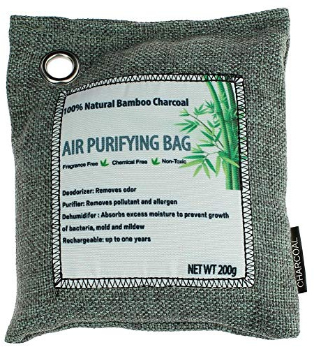 S SUMEX Bolsa de 200 gr. Purificador y deshumidificador de carbón Activo de bambú, armarios, Coches, baños, cocinas etc. Producto Natural Que Ayuda a Eliminar también alérgenos y bacterias.
