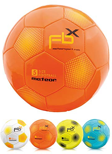 meteor Fotboll Träningsboll Varje storlek 5 4 3 1 Officiell match Vuxna Junior Barn Fotboll Futsal Professionellt Klubblag Inomhus Utomhuslek Leksak Många färger FBX (5, orange)