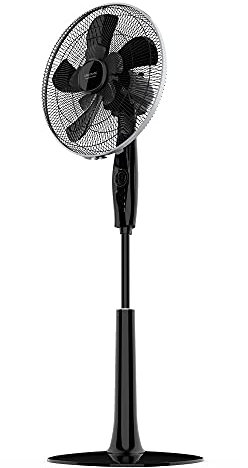Cecotec Ventilateur sur pied EnergySilence 1020 Extreme Flow. 60 W, 10 pales superposées, Diamètre 40 cm, Moteur AC, ajustable en hauteur de 112 à 135 cm, Noir