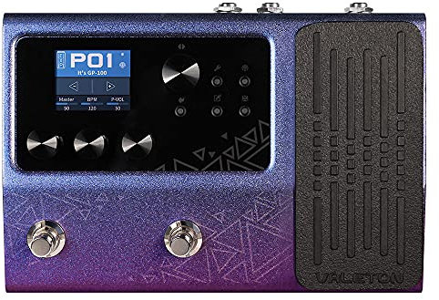 Valeton Gitarren Effektpedal Multi-Effekte Prozessor mit Expression Pedal 140 integrierte Effekte 198 Presets Looper Amp Modeling Drum Unterstützung IR OTG für Live Streaming Lila GP-100VT