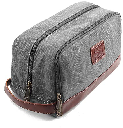 Seemeroad Trousse de Toilette en Toile pour Hommes et Femmes Sac de Toilette Kit de Rasage Cosmétique Organisateur avec Poignée pour Voyage Gym Business et Vacance