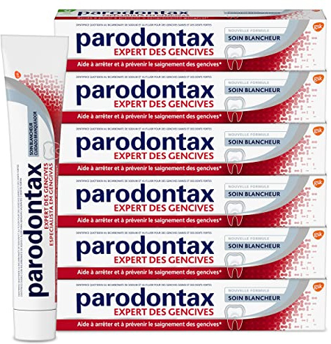 Parodontax Zahnpasta zur Zahnpflege, Zahnpasta, hilft Zahnfleischbluten zu stoppen und vorzubeugen, verbesserter Geschmack, 6 x 75 ml