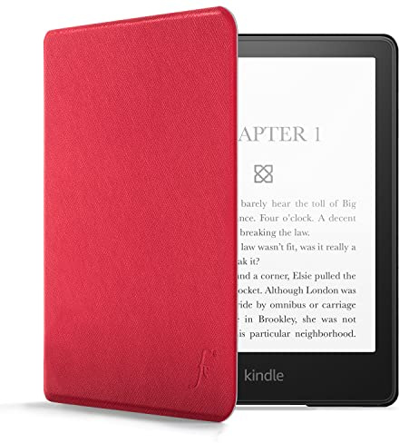 Forefront Cases Fodral för Amazon Kindle Paperwhite 6.8-tums (11:e Generationen, utkommen 2021) - Tunn, Lätt, Skydds-Fodral för Kindle Paperwhite 6.8 mid Auto Sömn/Väckning funktion (Skal) - Röd