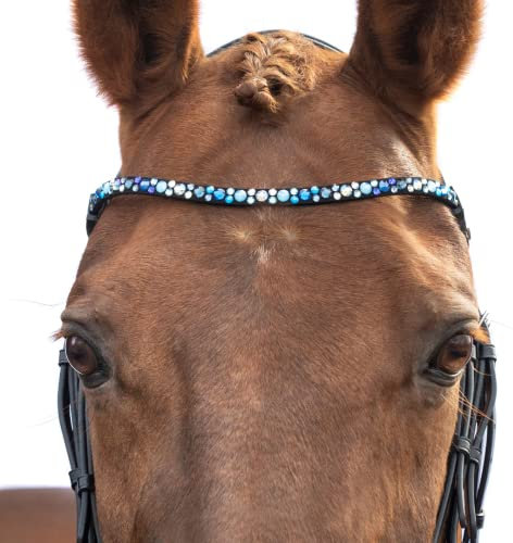 MagicTack Cinghia frontale a forma di cavallo, misura grande, con cristalli blu