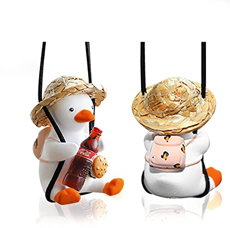 Süße Schaukel Ente Dekor, Schaukel Ente Auto Rückspiegel Anhänger, Auto Anhänger Swinging Duck Hängendes Ornament Autospiegel Hängendes Zubehör