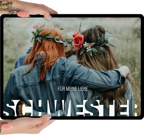 Geschenke Für Schwester Holzbild - Foto Geschenk - personalisierbar zum Hinstellen/Aufhängen opt. beleuchtet Geschenk Schwester, Große Schwester, Geschenke Schwester - personalisierte Geschenke