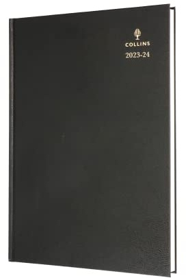 Collins Standard Desk Akademic 2023–24 A4 Wochenansicht, Jahresmitte, Terminplaner, FSC-Mix, Papier, Schule, Hochschule oder Universität, Juli 2023 bis Juli 2024, Schwarz – 40 m .99-2 324 cm