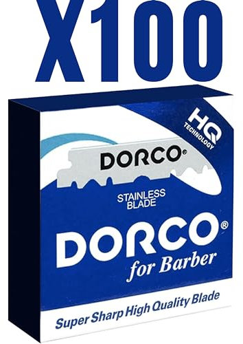100 Premium Quality DORCO Single Edge Razor Blades - Ultra-Sharp, Long-Lasting, Professional Grade Shaving Blades - Professional Barbers' And Traditional Shaving Enthusiasts' Choice - Pack of 100