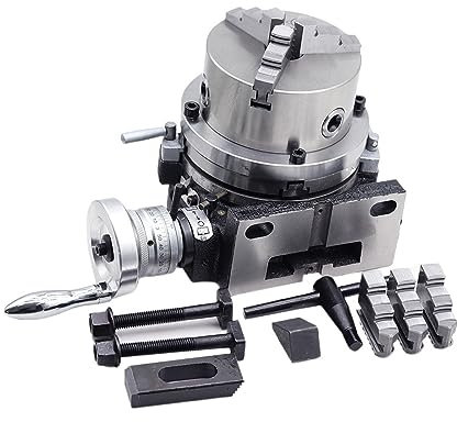 Tavola rotante universale con piastra indicizzatrice da 6 pollici 125 Fresatrice con mandrino a tre griffe Testa indicizzatrice Indicizzatore verticale e orizzontale for accessori for macchine utensil