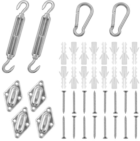 ZONADAH Canopy Sun Shade Sail Hardware Kit 6mm Heavy Duty Shade Sail Hardware Kit for Triangle Rectangle Sun shade Sail Installation Triangle Shade Sails Accessory
