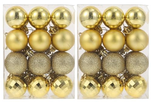 LIFKOME 48stücke Teiliges Weihnachtsbaumkugeln Bunte Christbaumkugeln Aus Glänzende Weihnachtsdeko Hängeschmuck Für Festliche Anlässe Für Zuhause Und Büros