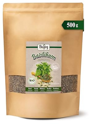 Biojoy Basilic BIO (500 g), séché et trituré, Feuilles de Basilic (Ocimum basilicum)