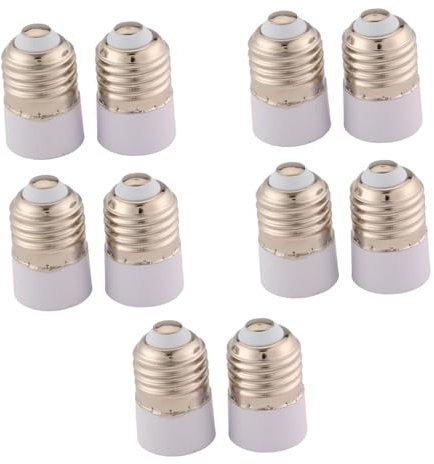 Sharplace 10 Stück E27-auf-E14-Sockel-Adapter, Lampenadapter, Beleuchtungszubehör, hitzebeständig, 2,8 x 4,3 cm, Lampensockel-Schraube, Glühbirnenfassung
