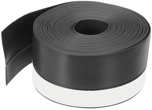 PATIKIL Silicone Seal Strip, 20FT Self Adhesive Door Draft Stopper 45MM Silicone Soundproof Gap Replacement Strip Roll for Window, Door, Black