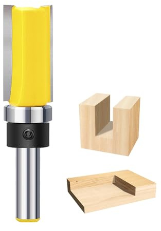 Kopierfräser Bündigfräser Kugellager 8mm Schaft Nutenfräser Oberfräse Schaftfräser Holzfräser Nutfräsen Fräser-Bits für Holzbearbeitung 19,05mm (3/4 Zoll) X 38mm