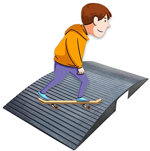 Portable Mobility Ramp for Wheelchair/Scooter Wide Rubber Threshold Bridge for Driveway Shed Patio Sliding Door & Doorways Easy Access and Safe Passage for Mobility Aid Users.