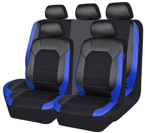 VAEVEN Auto Sitzbezüge für Ford Fiesta St Mountune/Fiesta ST200/Fiesta St Line, Leder Autositzbezüge Set 5 Sitzer Autositzschutzbezug Auto-Schonbezüge, Wasserdichter Sitzschoner, Auto Zubehör
