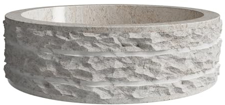 Vente-unique - Vasque à poser en marbre - Coloris créme - D40 cm - CIRILA