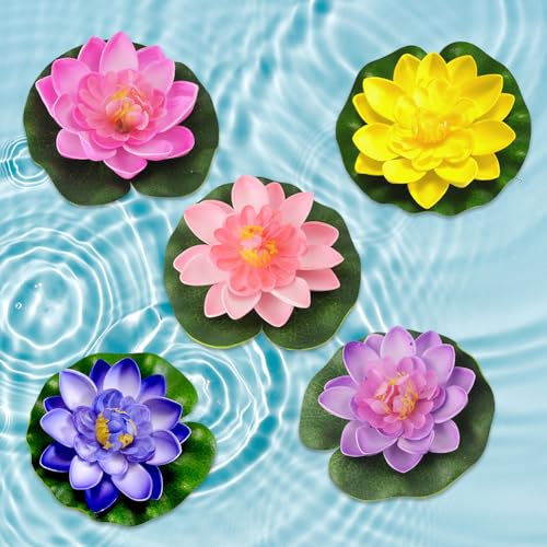 Cerioll Ninfee Artificiali, Ninfee Artificiali Galleggiante, Galleggianti Fiori Artificiali Ninfee, Ninfea Artificiale, Galleggiante Stagno Decor Ninfea, Fiori Di Loto Galleggianti Per Laghetti