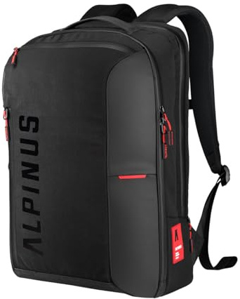 Alpinus Tijuca Reiserucksack Schwarz -Travel Backpack mit Laptopfach, Handgepäck-Rucksack für Damen & Herren, Wanderrucksack, Outdoor Rucksack für Wandern und Trekking, Trekkingrucksack