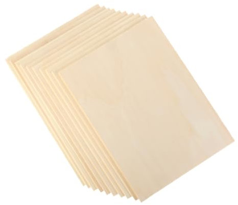Kontrasti Contreplaqué de peuplier 41 x 30 cm, épaisseur 3 mm, pour découpe au laser, feuilles de bois multicouches pour modélisme, bricolage, projets créatifs - qualité supérieure (100)